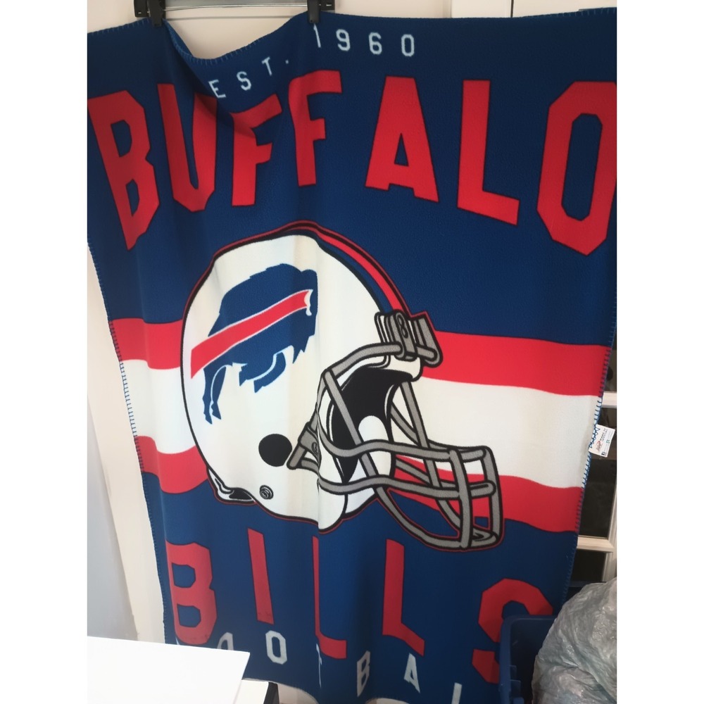 Buffalo Bills NFL Fleece Throw Blanket Est 1960 Helmet Northwest 43x56 Autograph